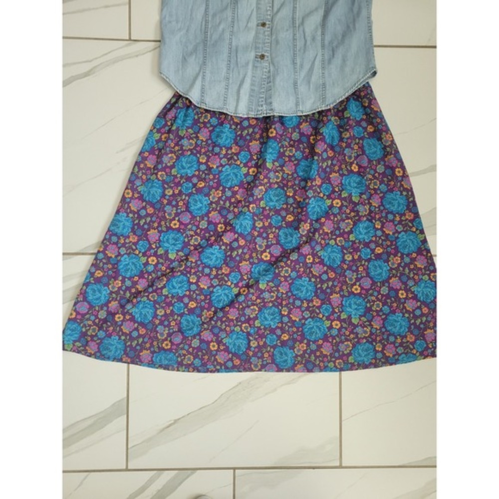 Vintage style cottage core AOP floral Midi Skirt M/L‎
